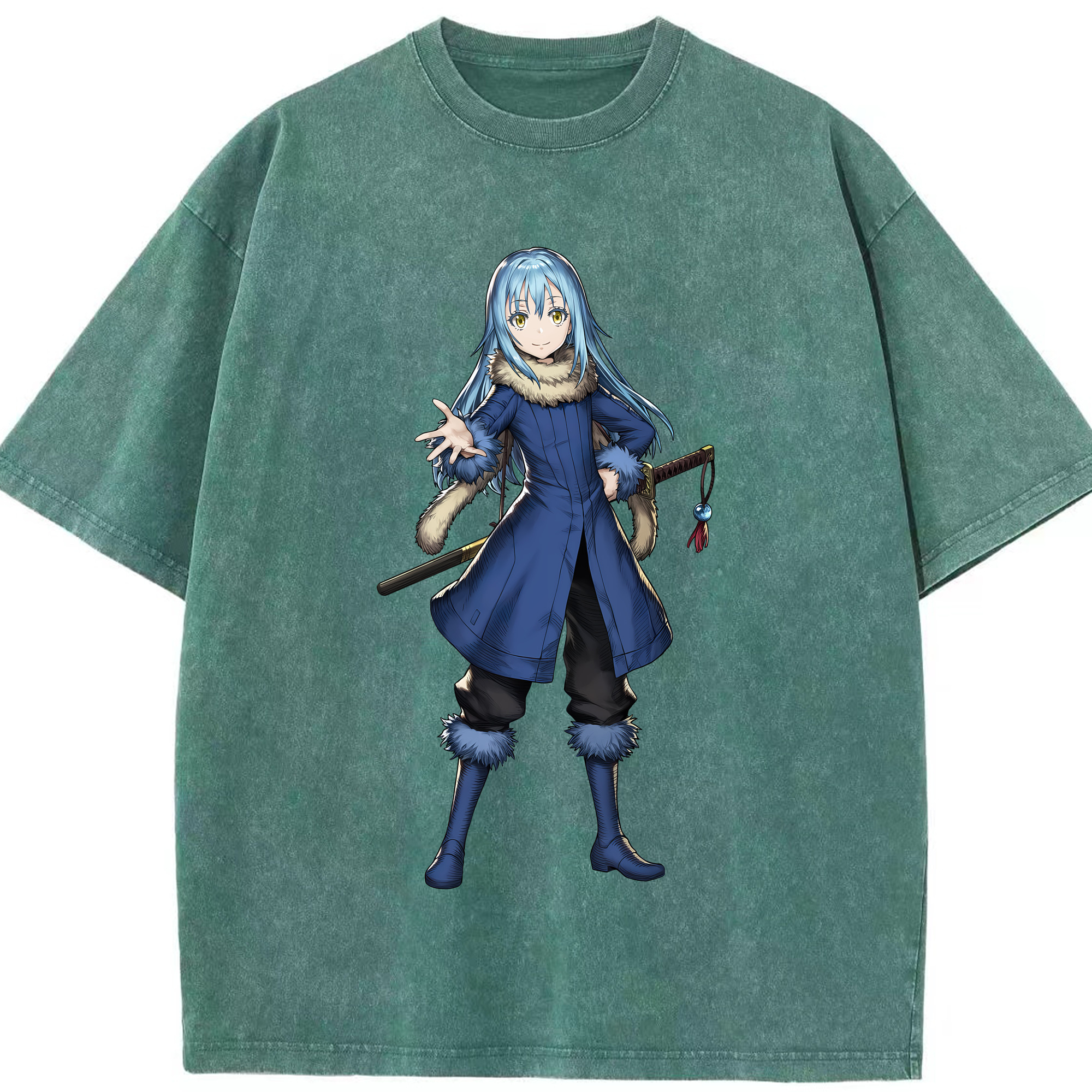 （画像用） 転スラ Regarding Reincarnated to Slime 綿100% ヴィンテージ風 半袖Tシャツ（フロントプリント）